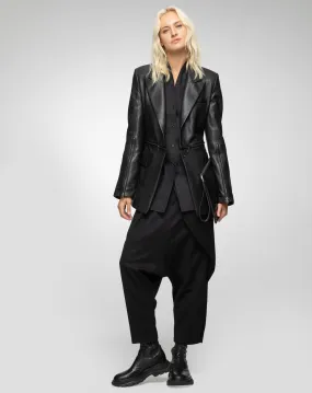 Manteau 100% Cuir noir