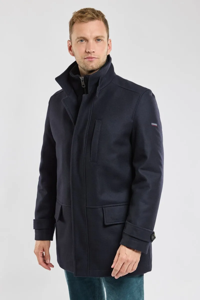 Manteau avec parementure - drap de laine