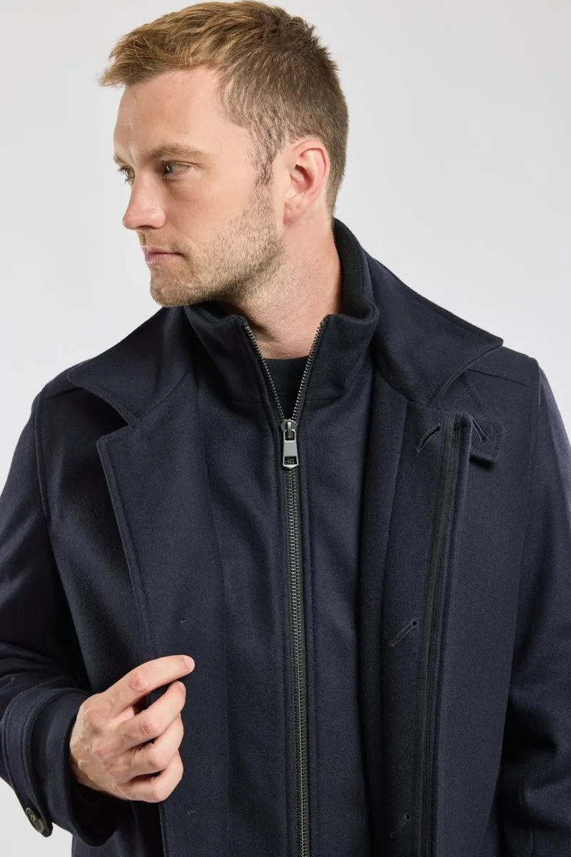 Manteau avec parementure - drap de laine