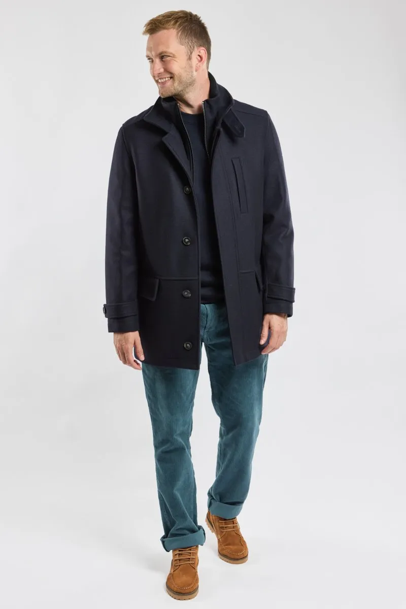 Manteau avec parementure - drap de laine