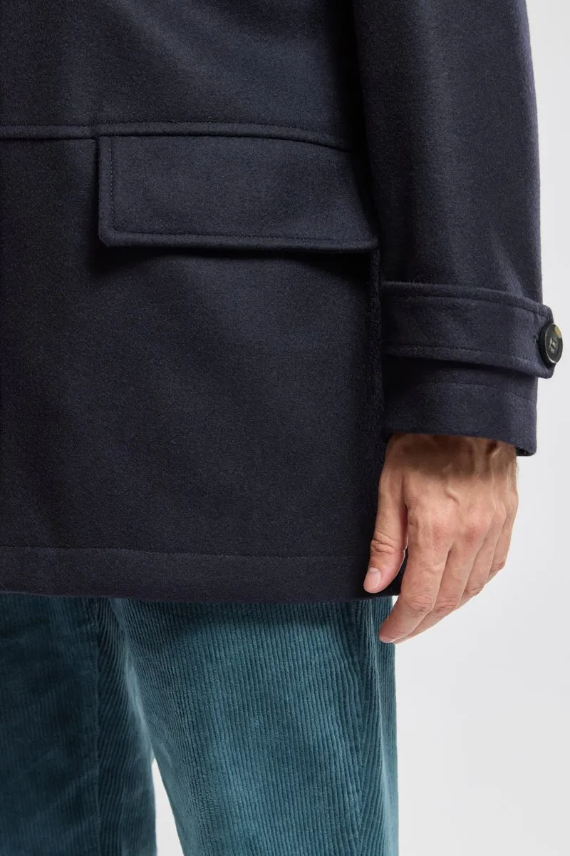 Manteau avec parementure - drap de laine