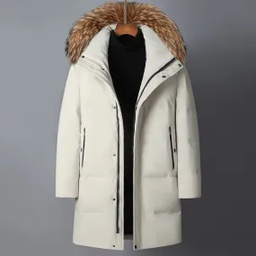 Manteau d'hiver parka homme avec capuche en fourrure