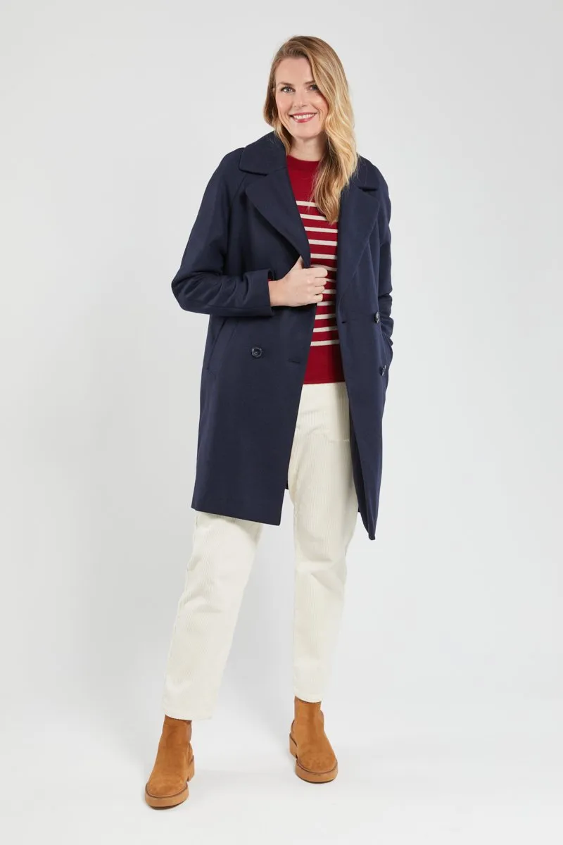 Manteau droit double boutonnage - laine