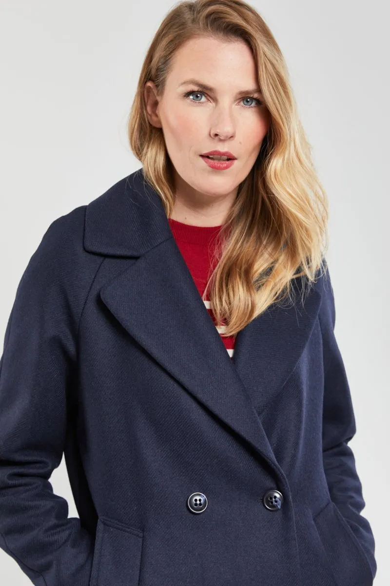 Manteau droit double boutonnage - laine