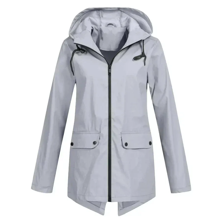 Manteau imperméable avec zip pour femmes