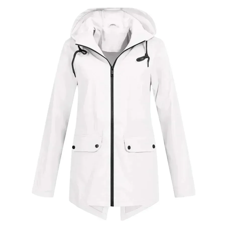 Manteau imperméable avec zip pour femmes