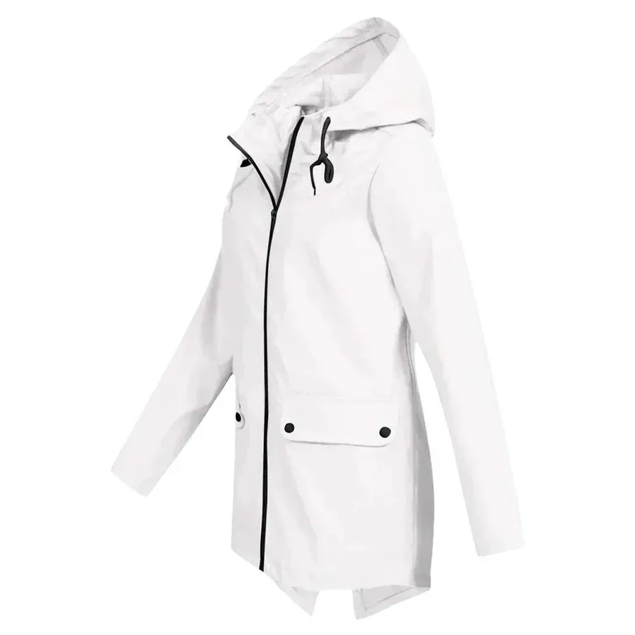 Manteau imperméable avec zip pour femmes