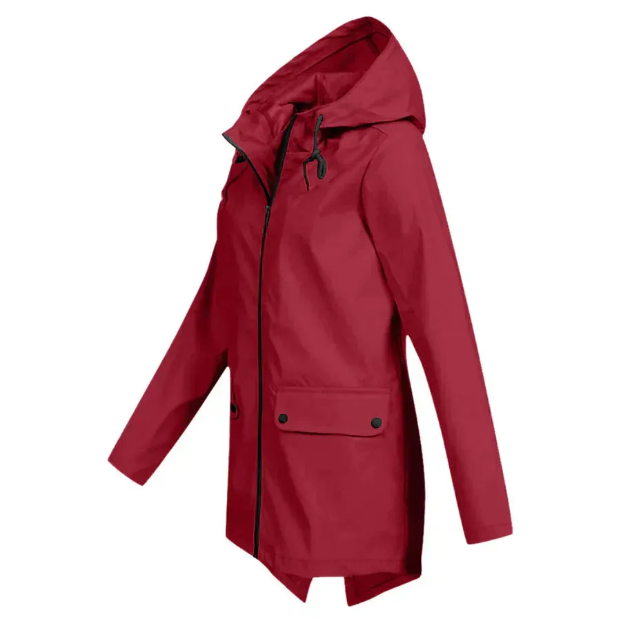 Manteau imperméable avec zip pour femmes