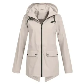 Manteau imperméable avec zip pour femmes