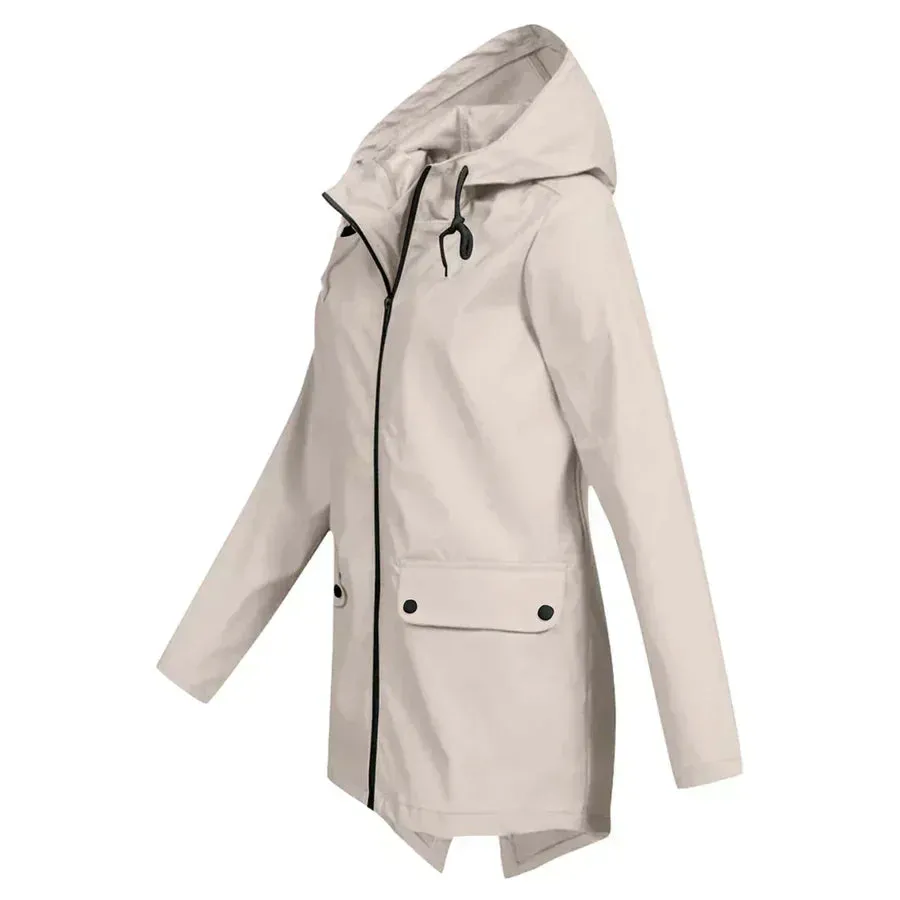 Manteau imperméable avec zip pour femmes