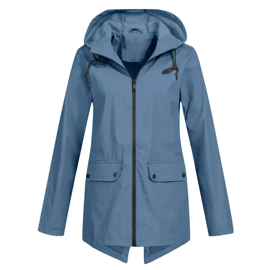 Manteau imperméable avec zip pour femmes