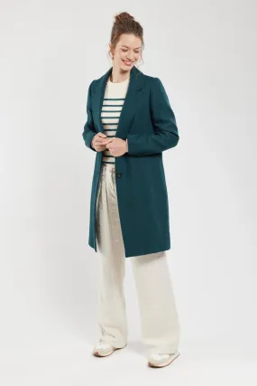 Manteau long doublure à carreaux - laine