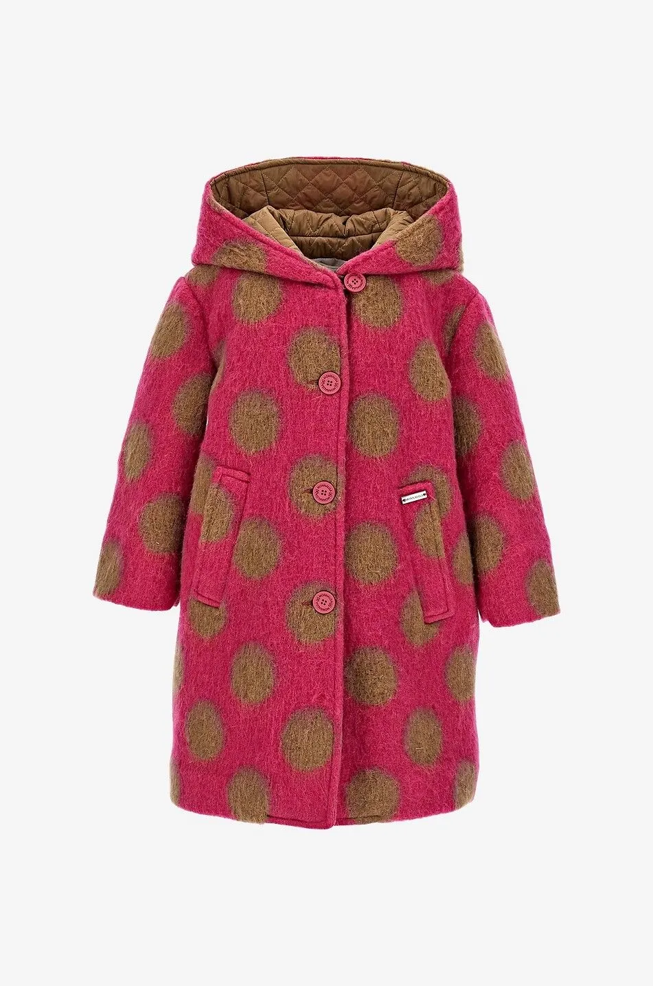 Manteau à capuche fille motif pois