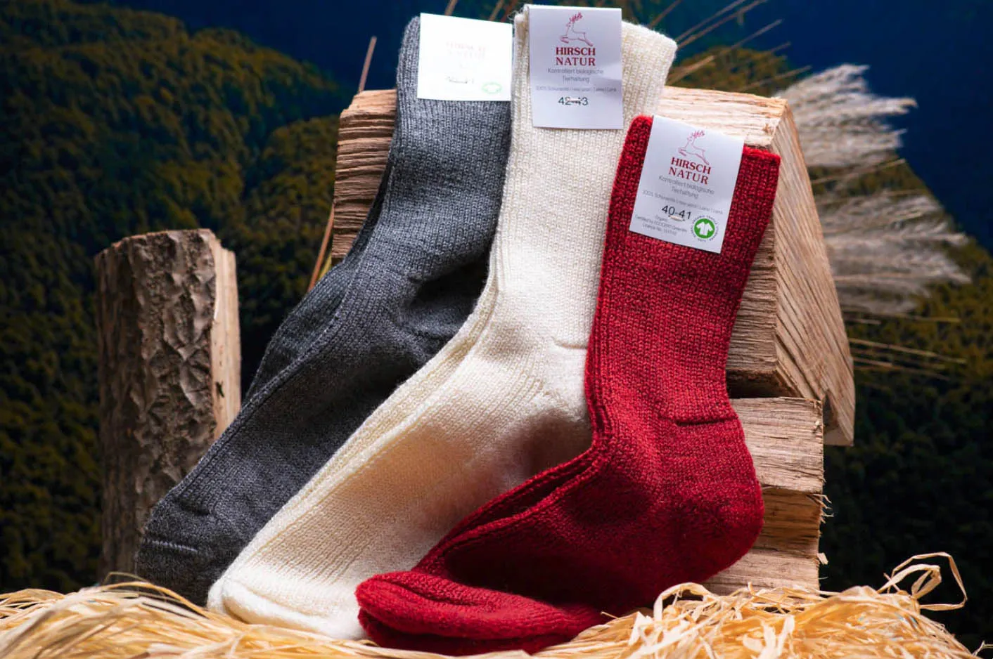 Mi-chaussettes adultes - 100% laine bio