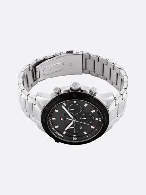 Montre de sport cadran gris et lunette noire | Noir | Tommy Hilfiger