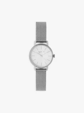 montre "agnès b." en acier blanche