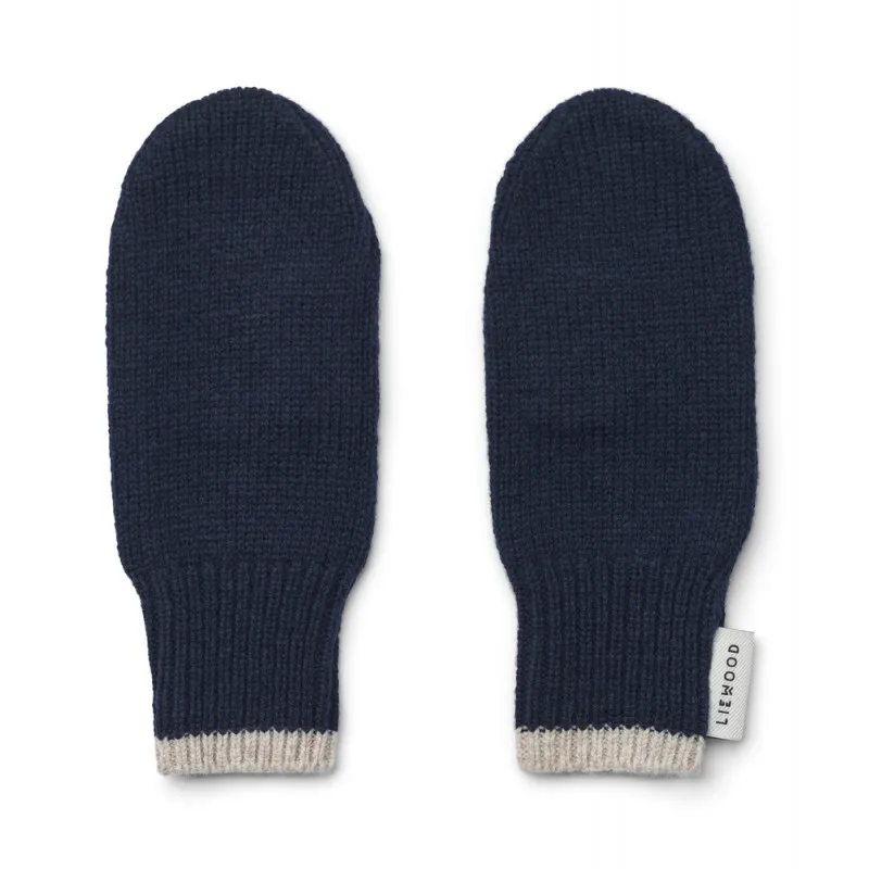 Moufles en laine Millie - Classic navy Sandy melange