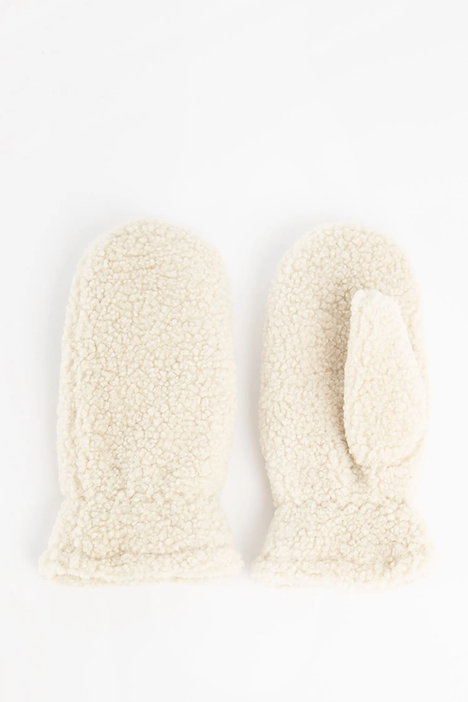 Moufles en peluche - beige