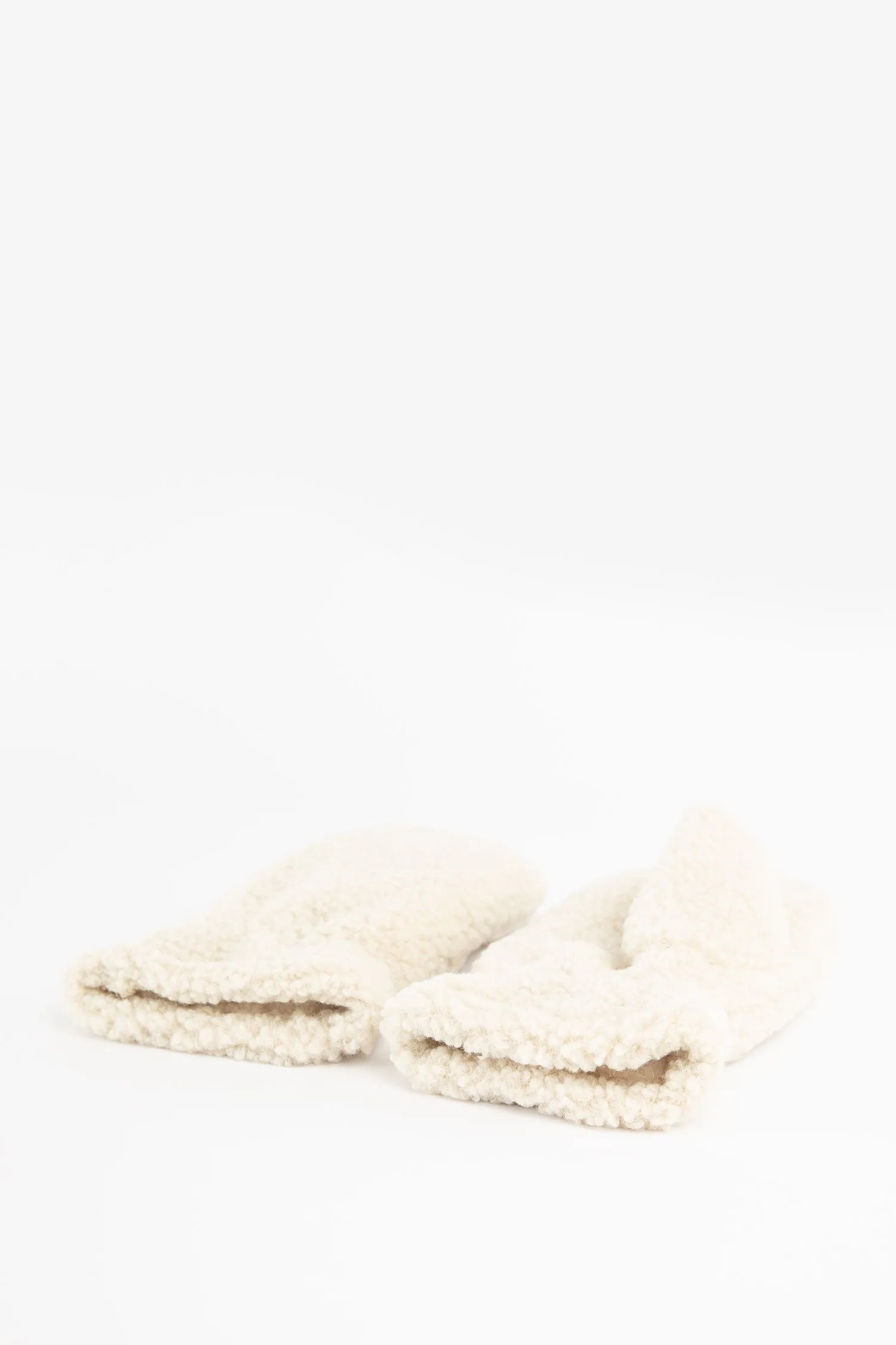 Moufles en peluche - beige