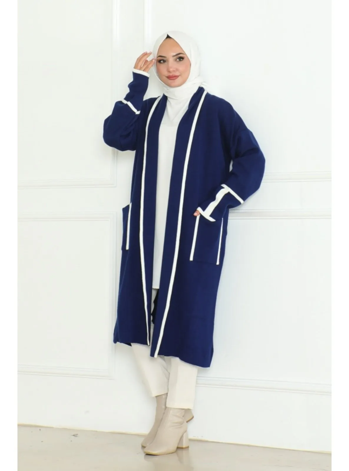 Navy Blue - Knit Cardigan