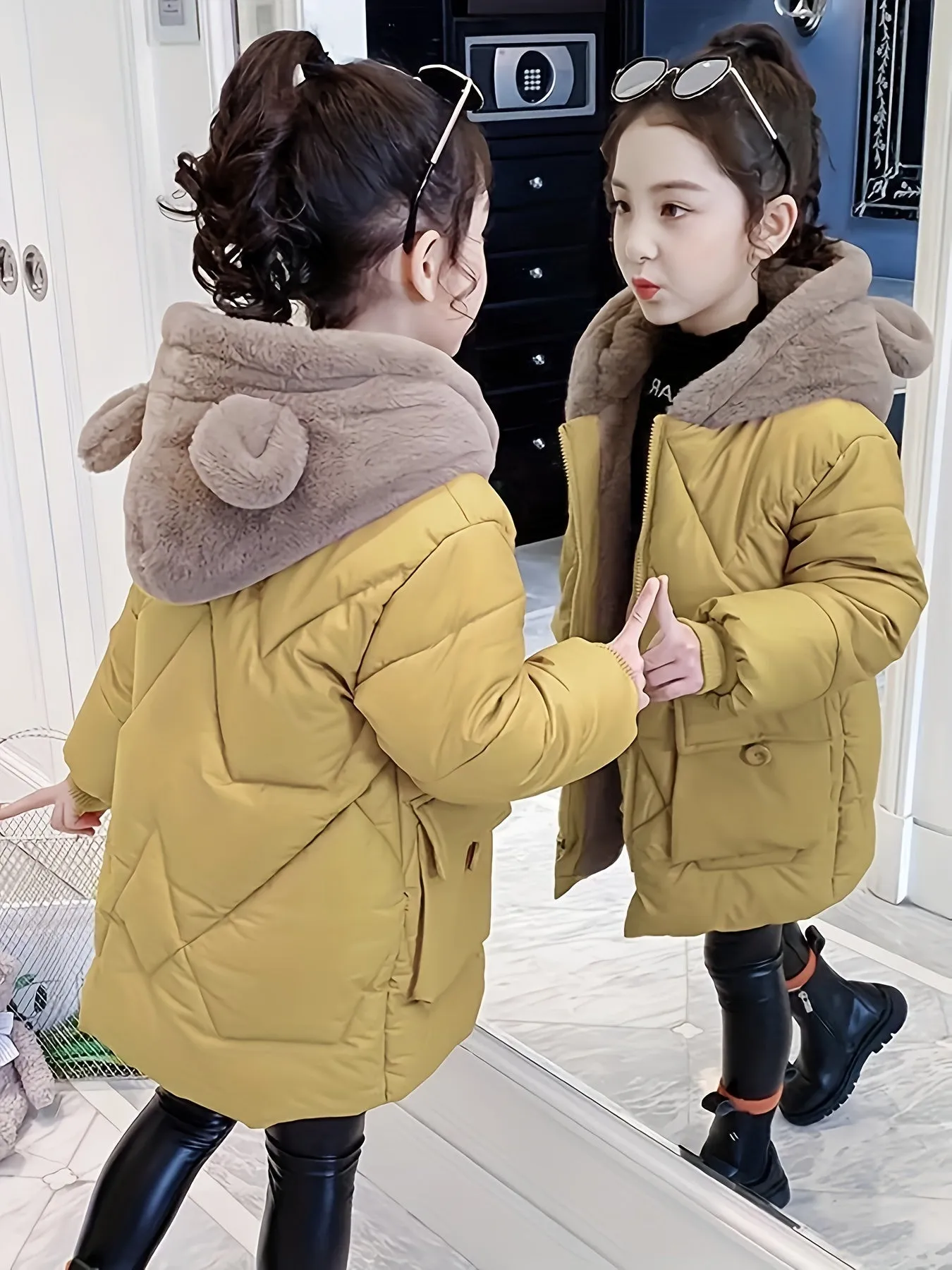 Nina - Parka en polyester mignonne pour l'hiver pour les filles