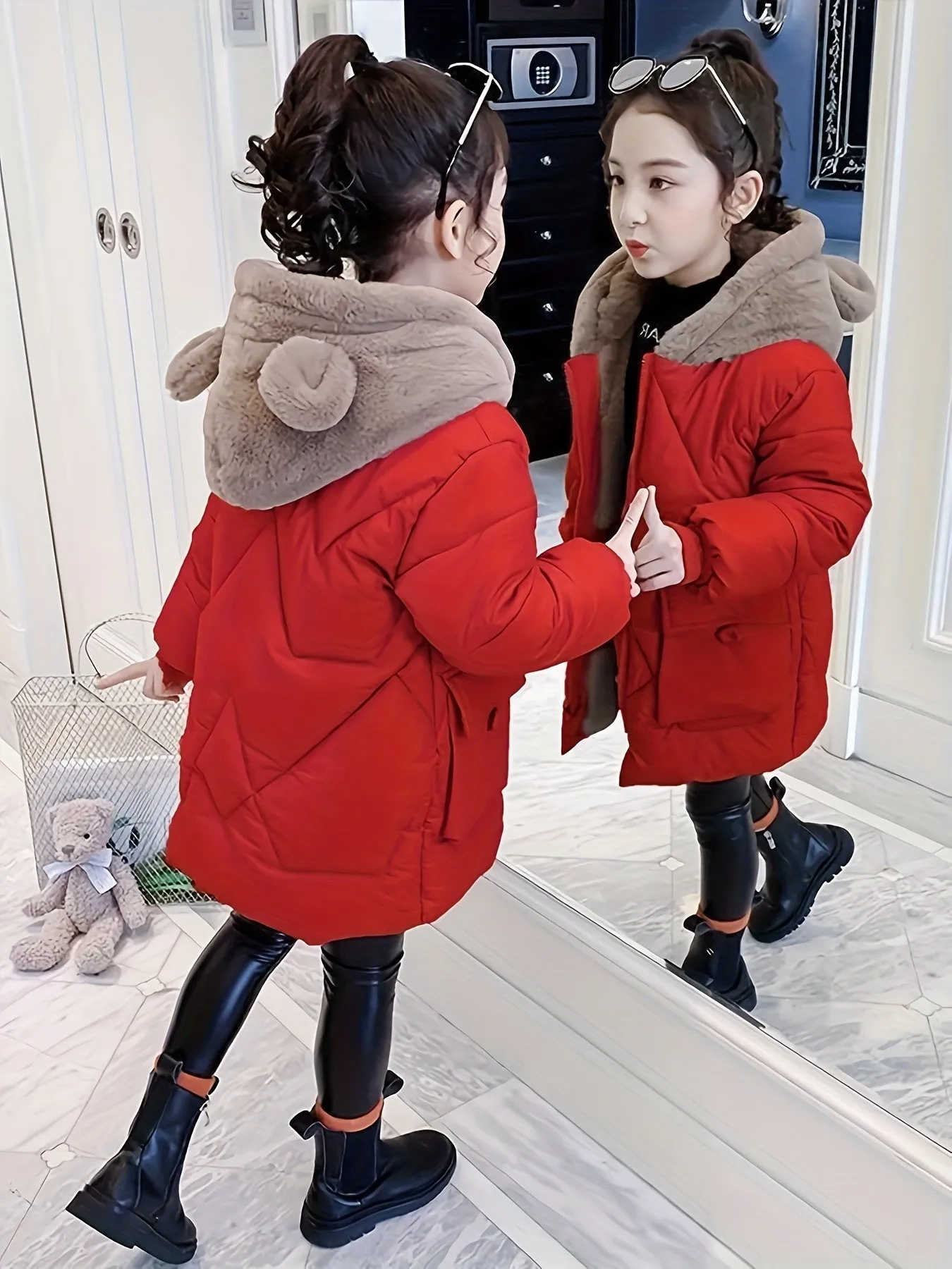 Nina - Parka en polyester mignonne pour l'hiver pour les filles