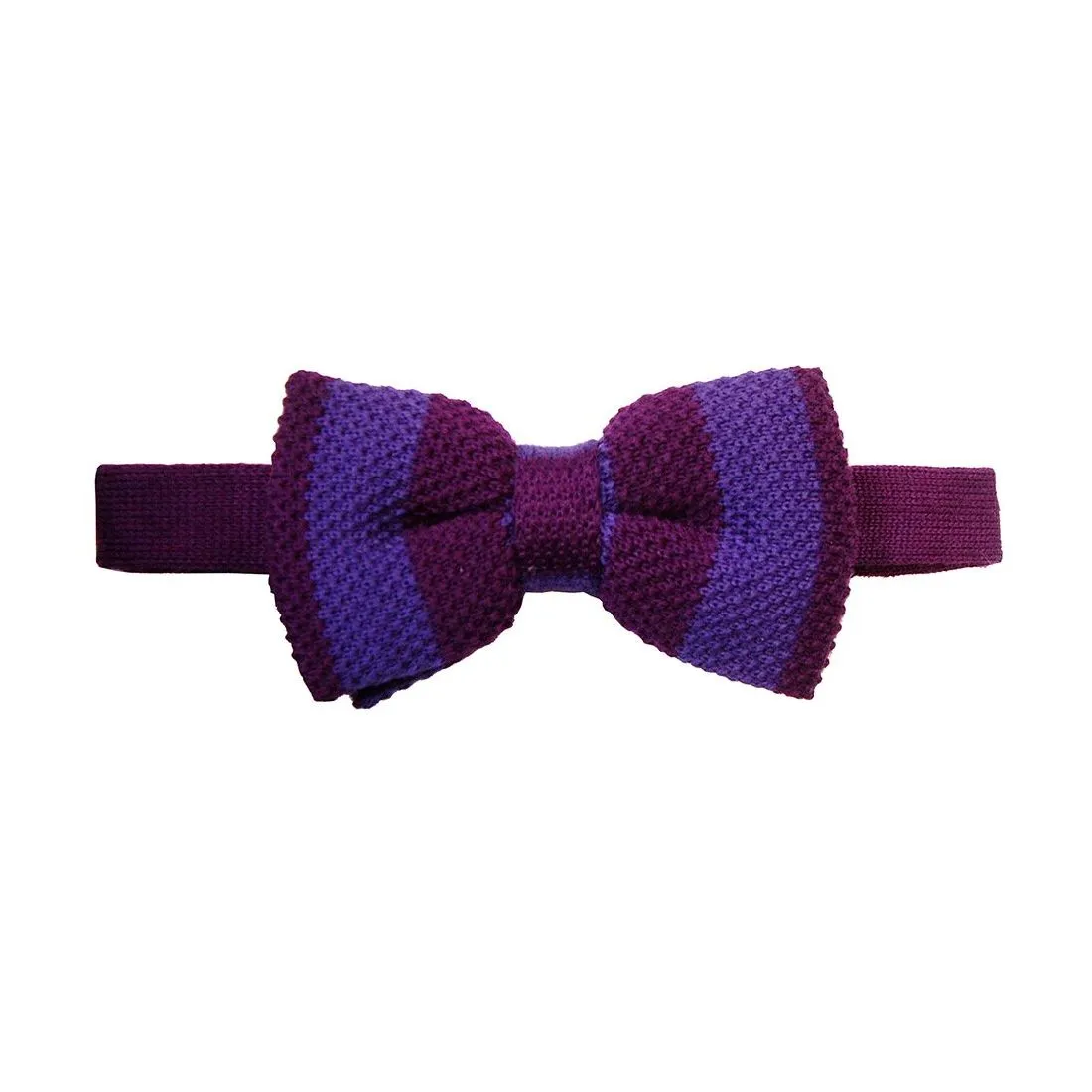 Noeud papillon tricot, laine, club violet et mauve