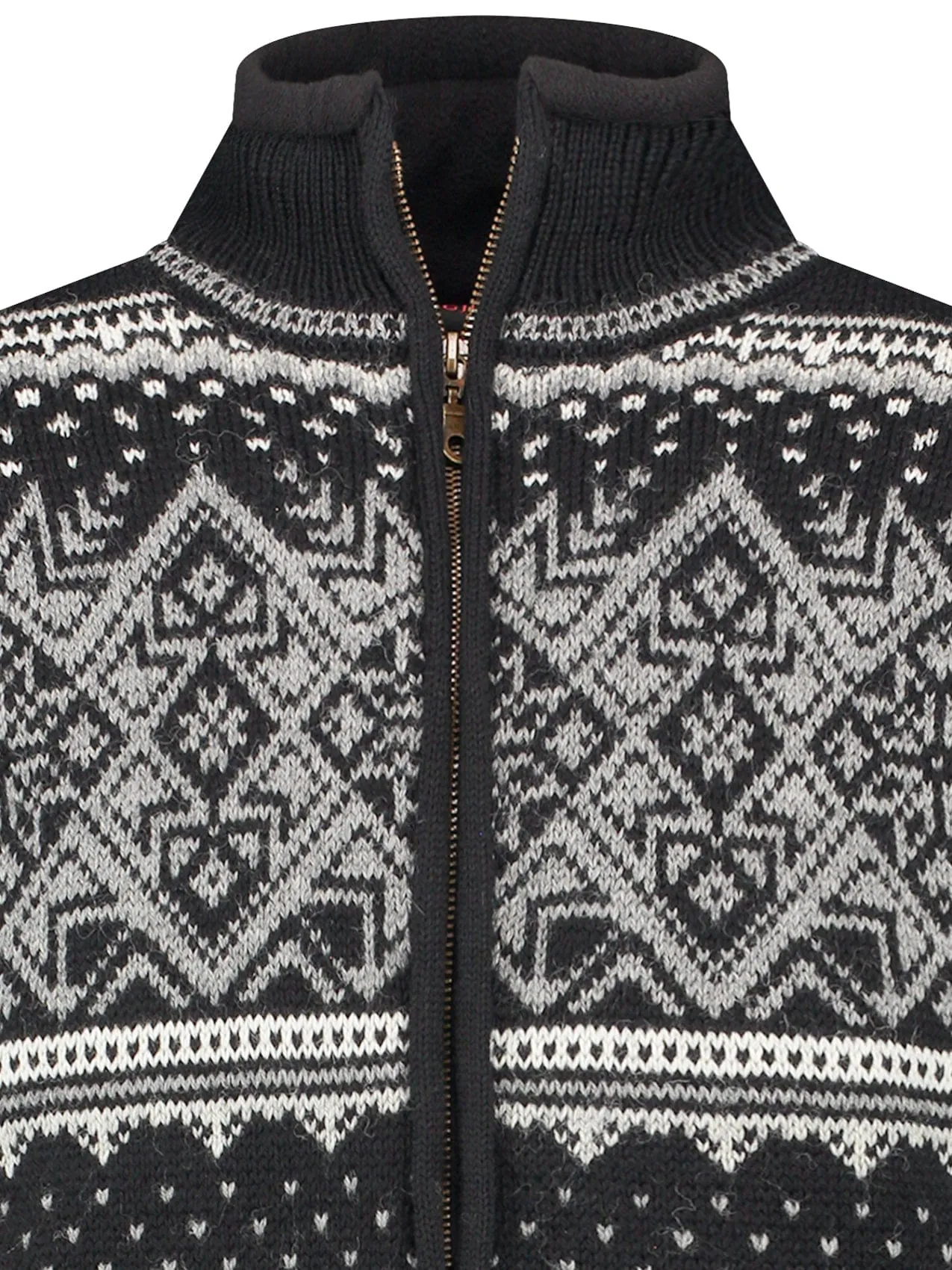 Norwegian cardigan-windstopper in 100% pure wool