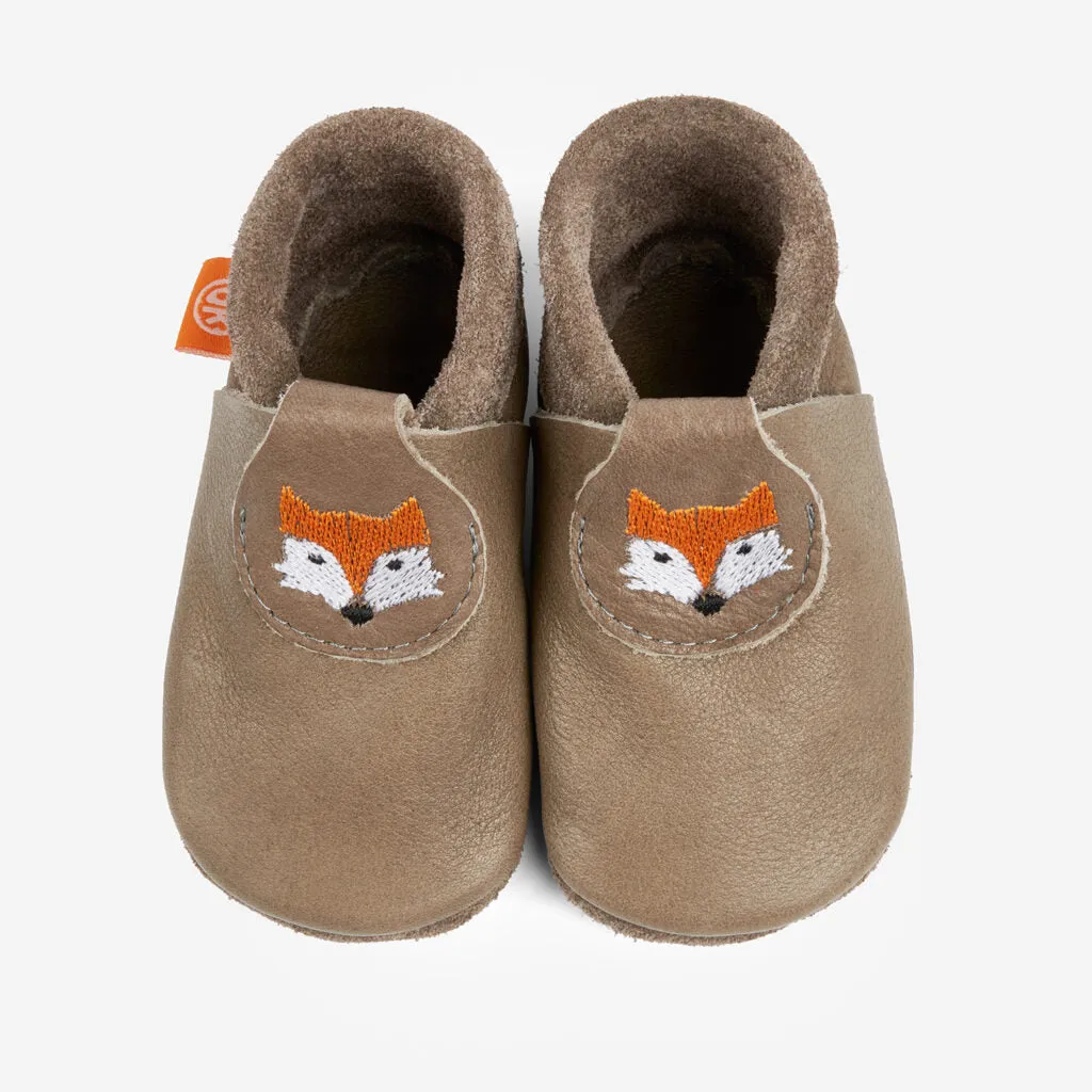 Orangenkinder Chaussons Brodés Renard