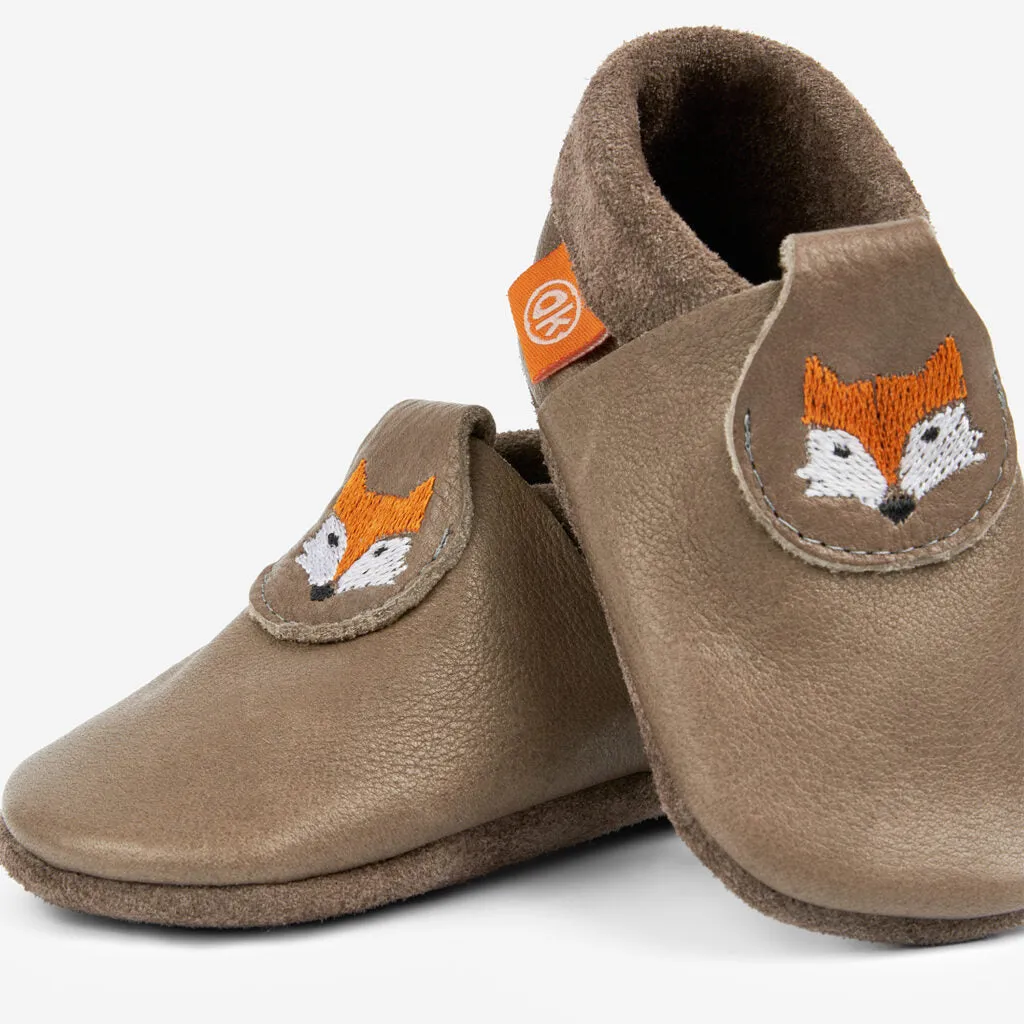 Orangenkinder Chaussons Brodés Renard