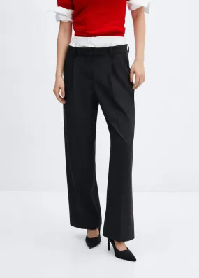 Pantalon | Femme MANGO Pantalon Droit Double Taille Gris