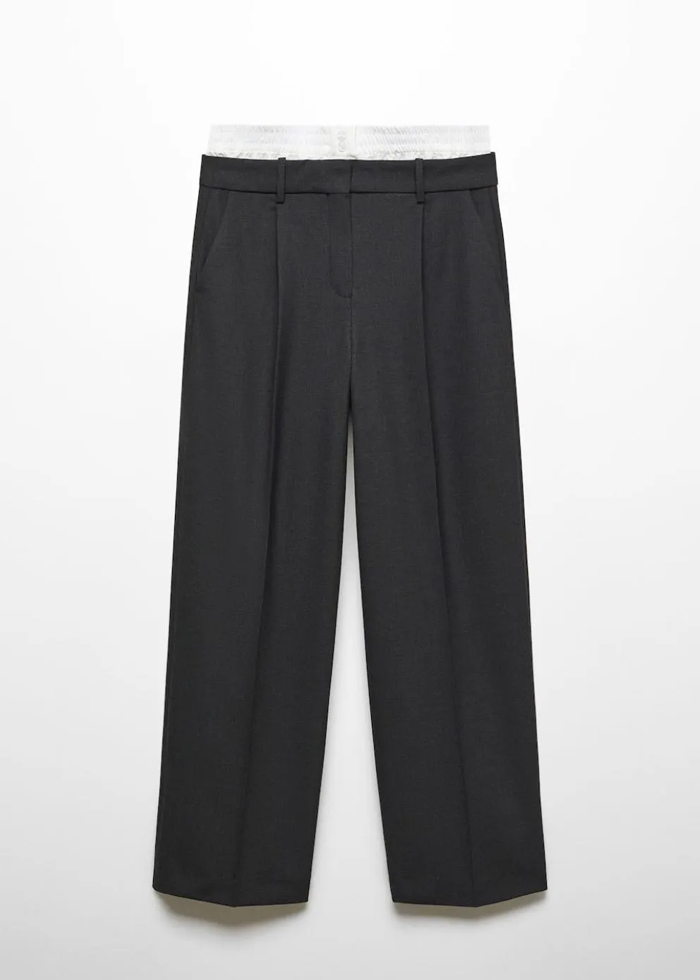 Pantalon | Femme MANGO Pantalon Droit Double Taille Gris