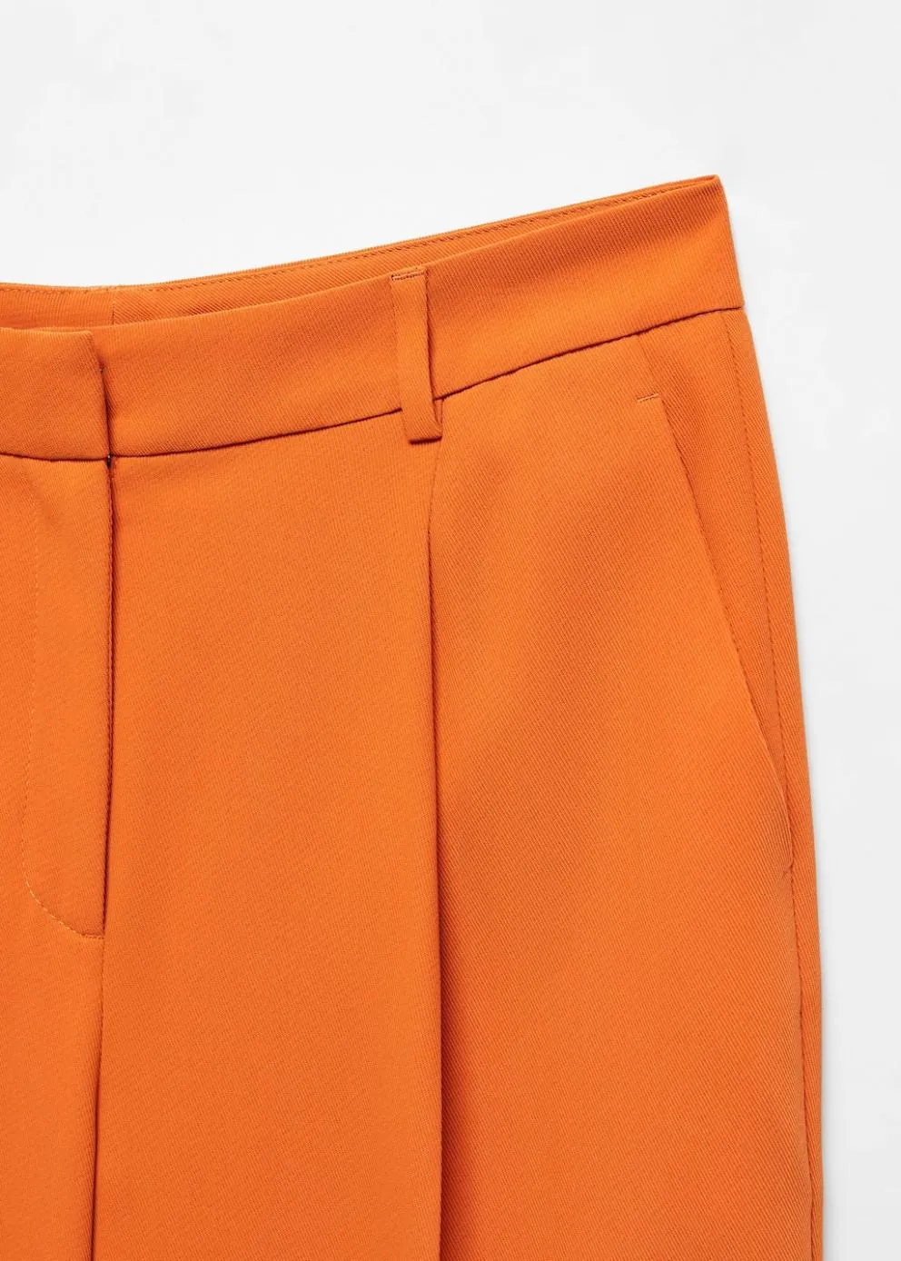 Pantalon | Femme MANGO Pantalon Droit Pinces Rouge-orangé