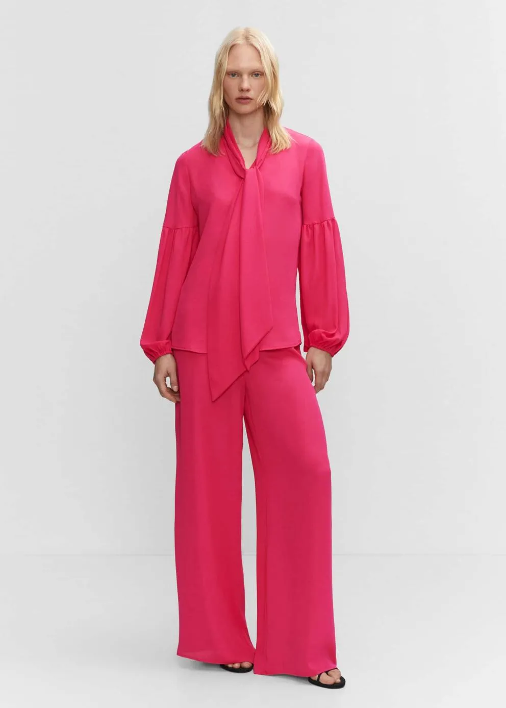 Pantalon | Femme MANGO Pantalon Wideleg Taille élastique Fuchsia