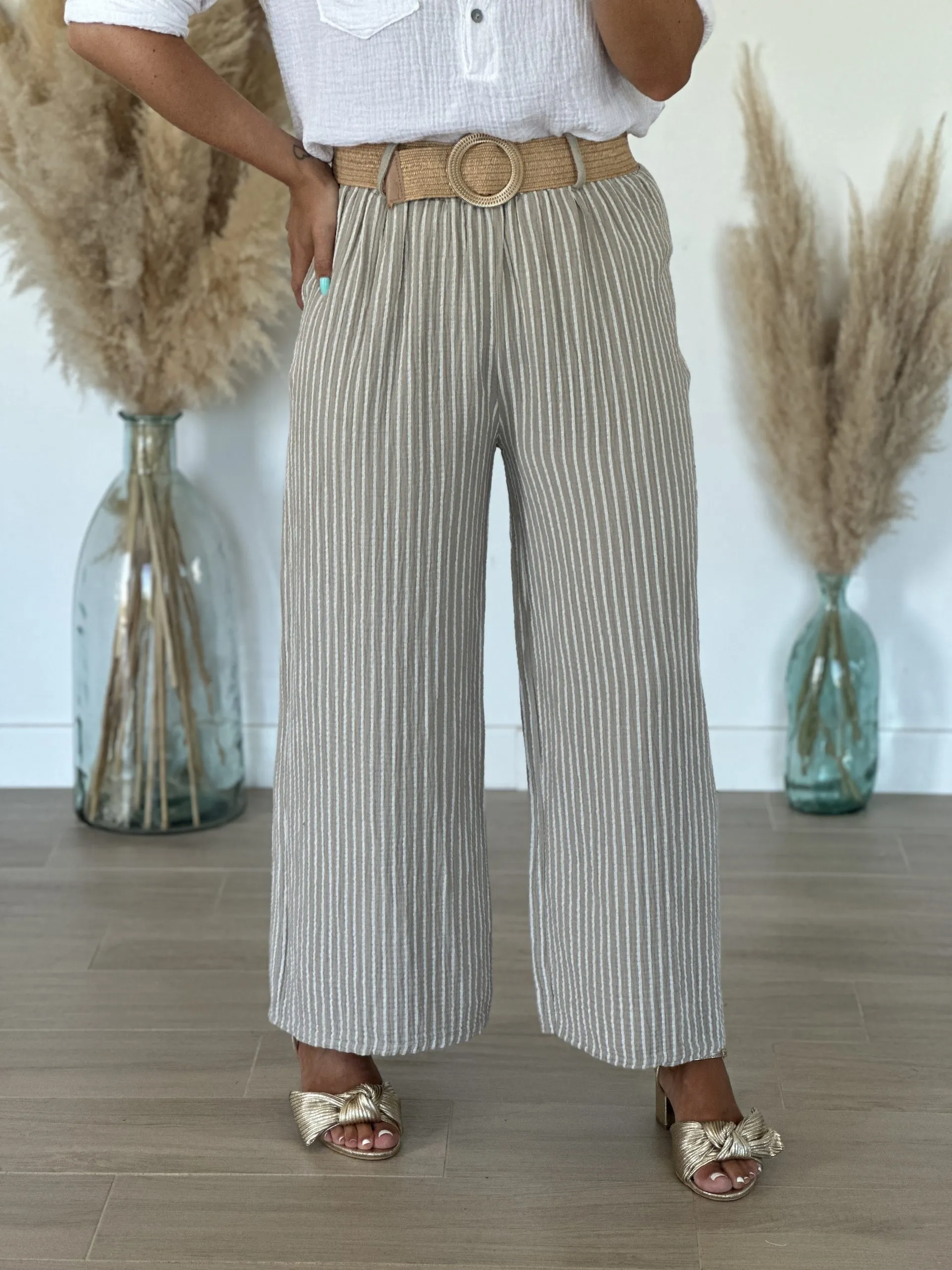 Pantalon ANTO – Beige (Made in Italie)