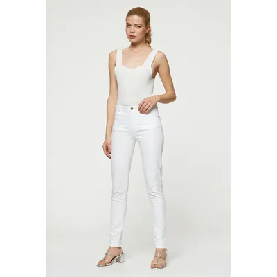 Pantalon blanc - slim taille haute - Best Mountain