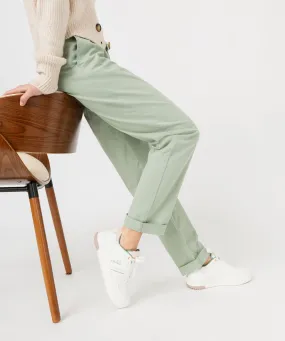 pantalon chino coupe regular femme vert pantalons