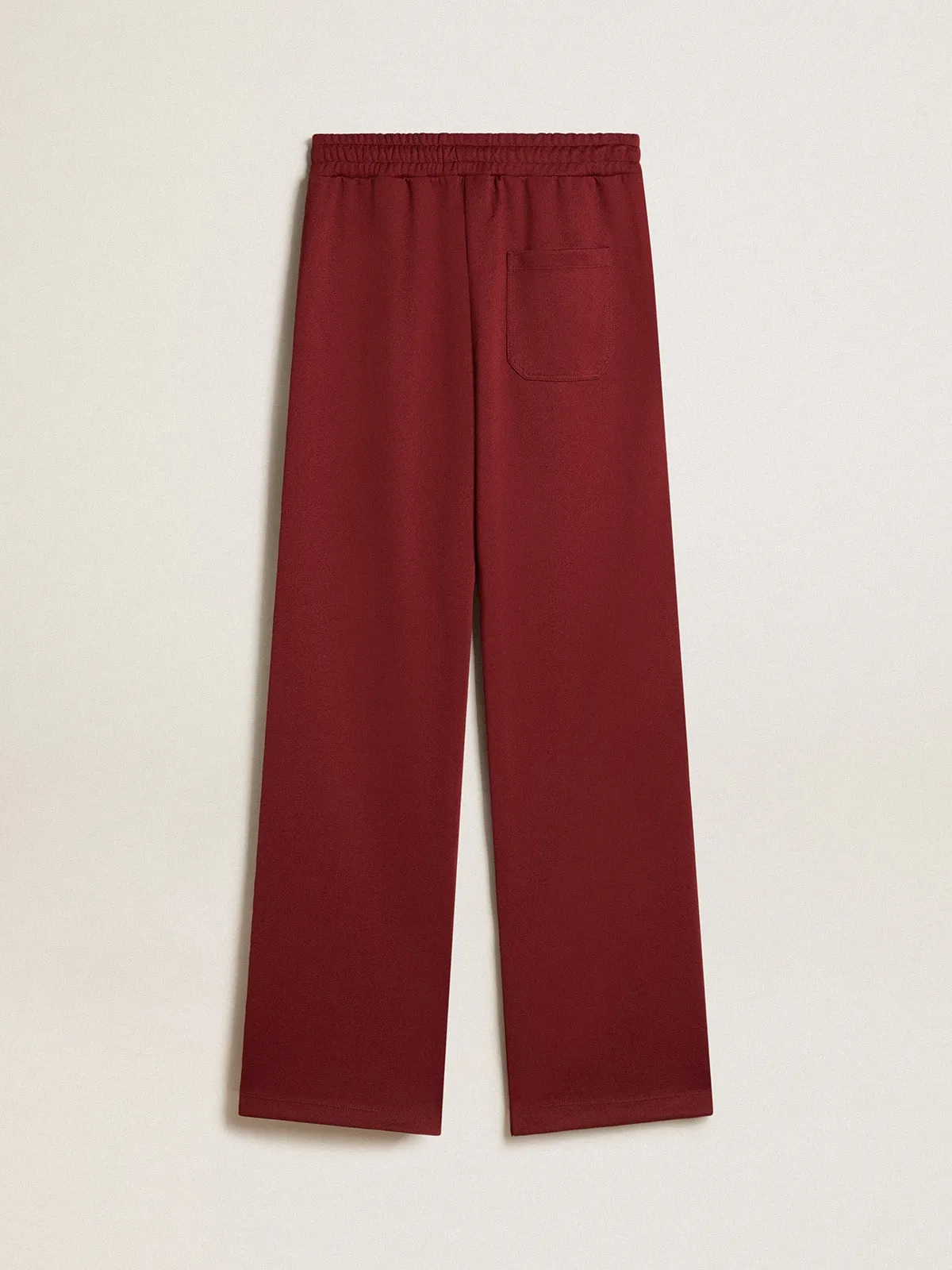 Pantalon de jogging bordeaux pour femme avec étoiles sur les côtés | Golden Goose