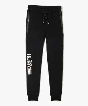 pantalon de jogging en maille extensible garcon noir pantalons