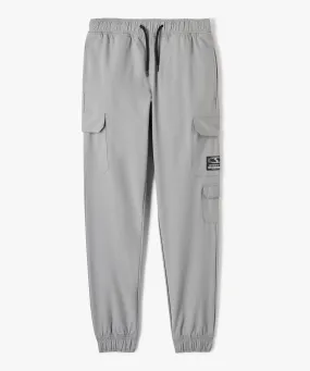 pantalon de sport en toile multipoches garcon gris pantalons