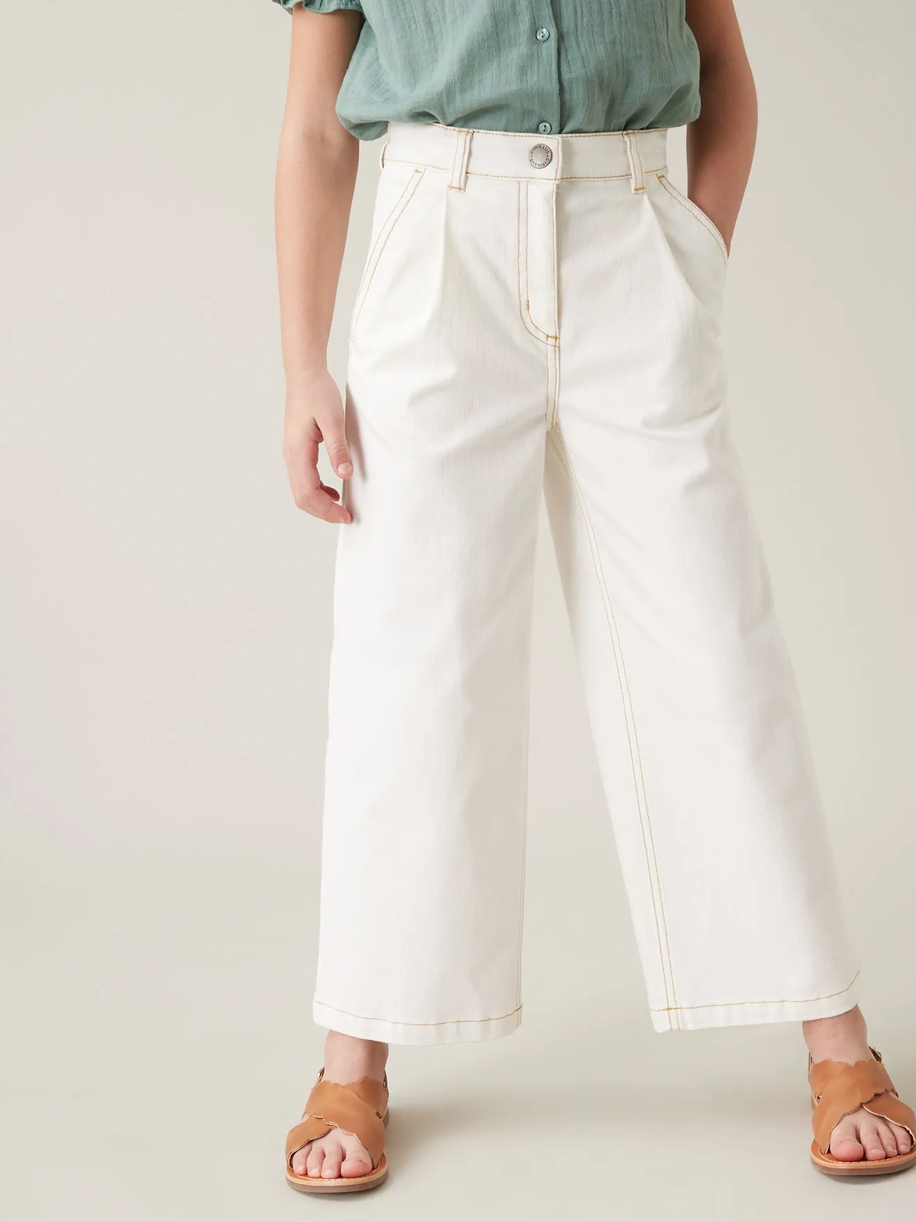 Pantalon Fille large en denim