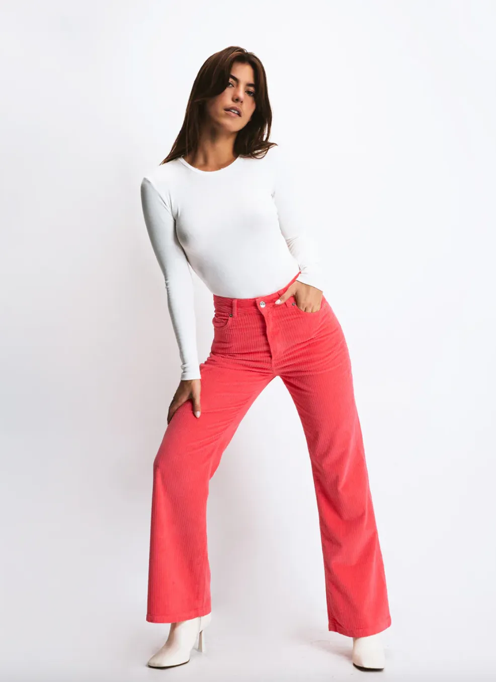 Pantalon flare fuchsia - M/38