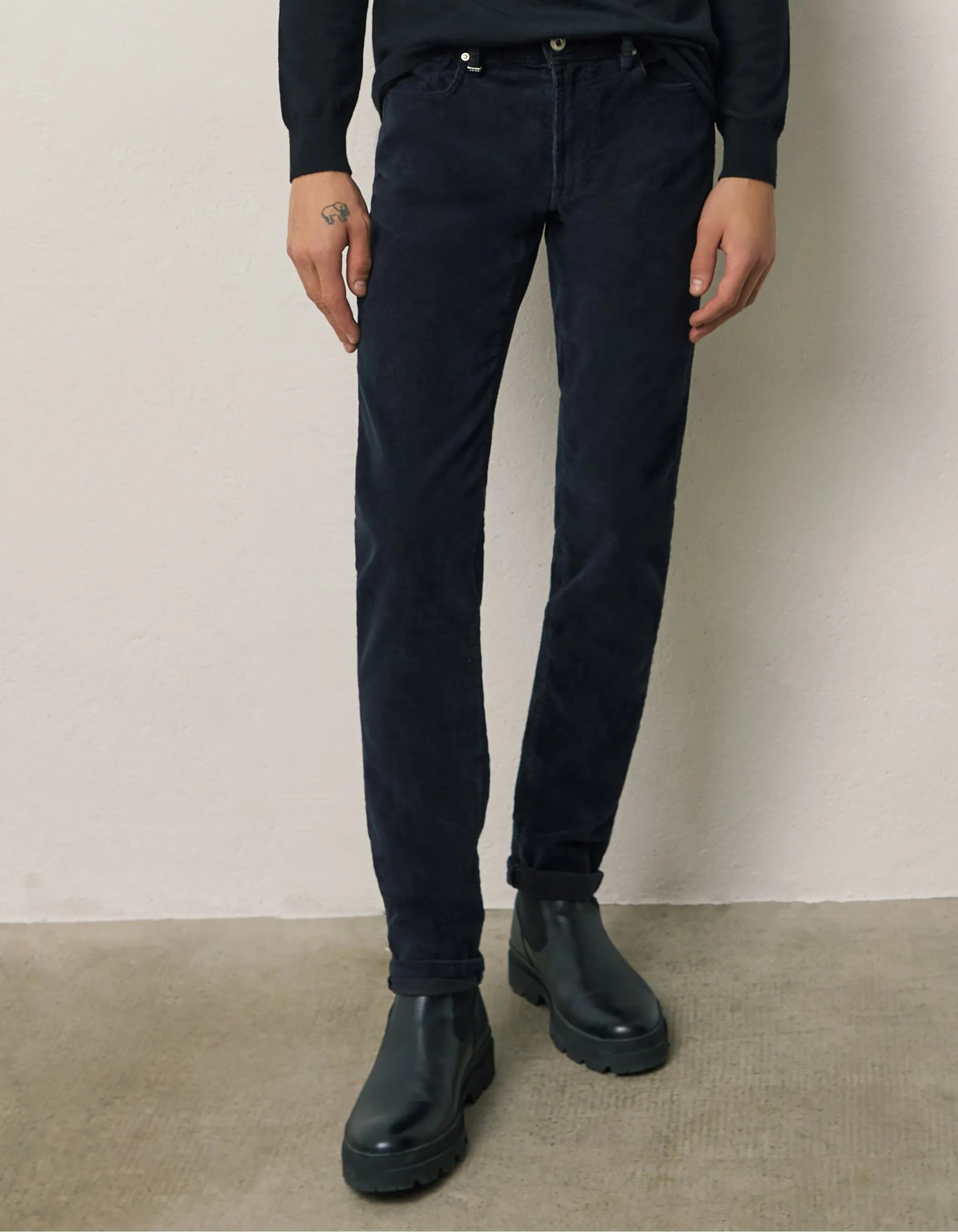 Pantalon SLIM noir en velours Homme 