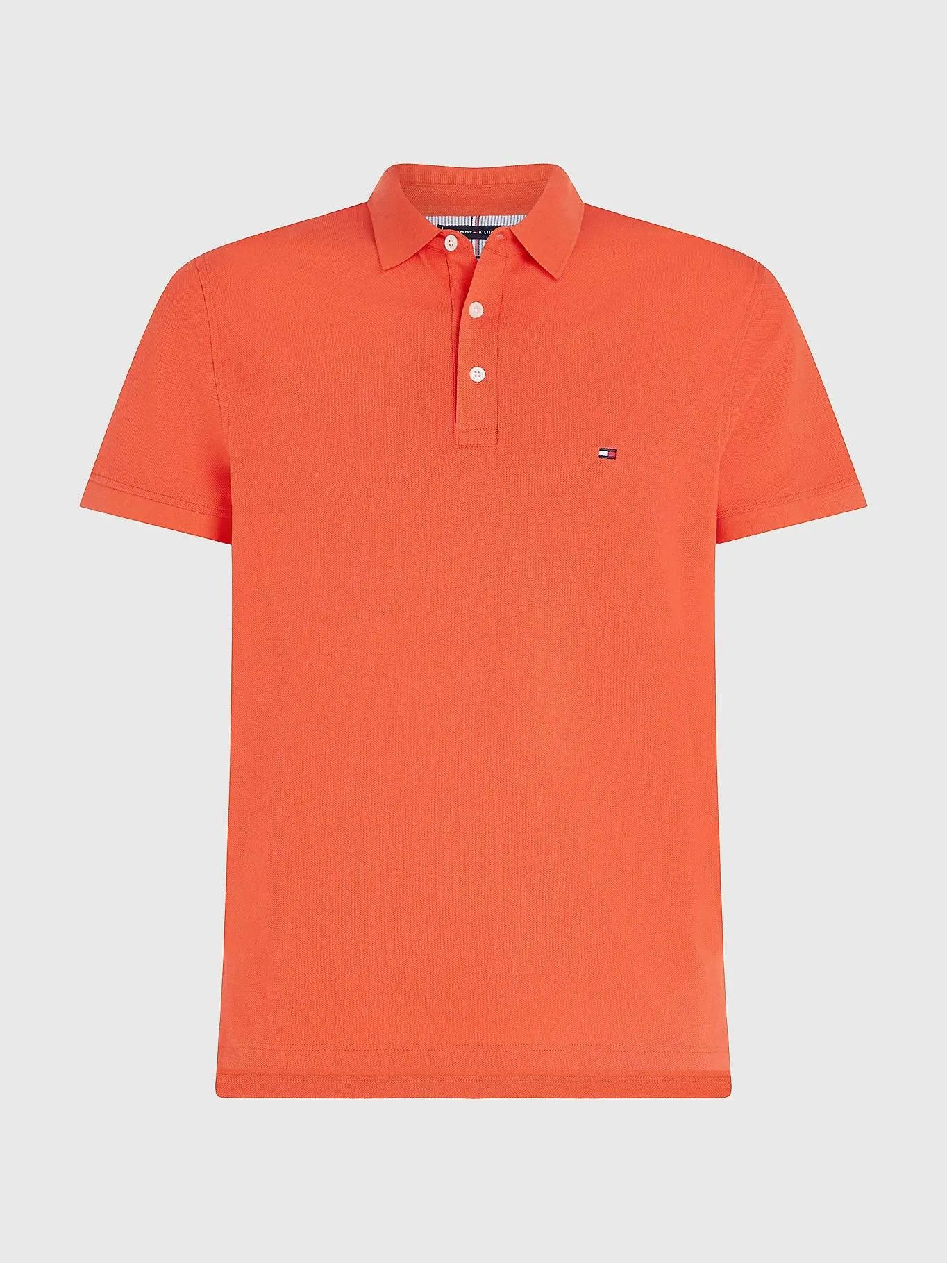 Polo Tommy Hilfiger ajusté orange en coton bio stretch