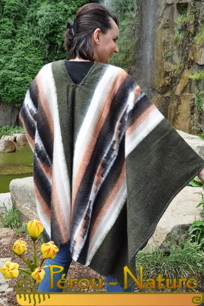 Poncho femme en laine d'alpaga