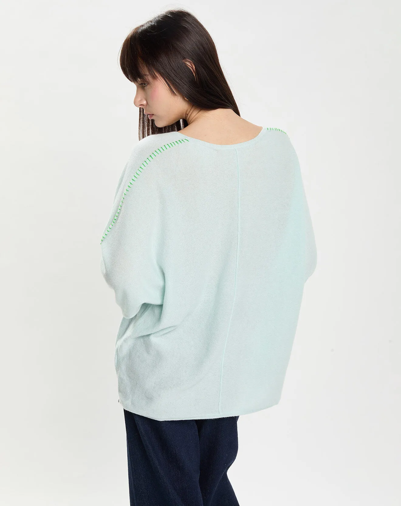 Pull 100% Cachemire Factuelle vert d'eau