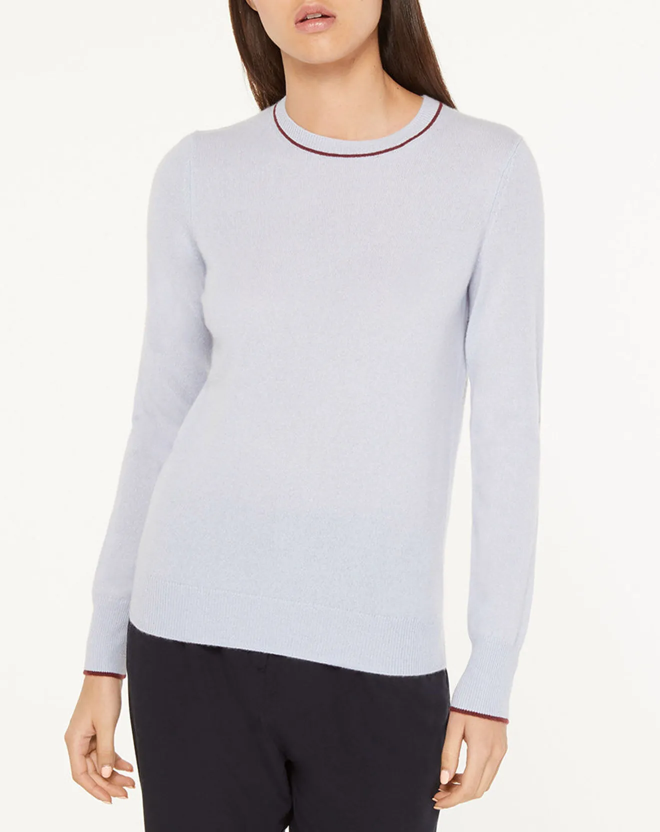 Pull 100% Cachemire Yabrid col rond bleu clair