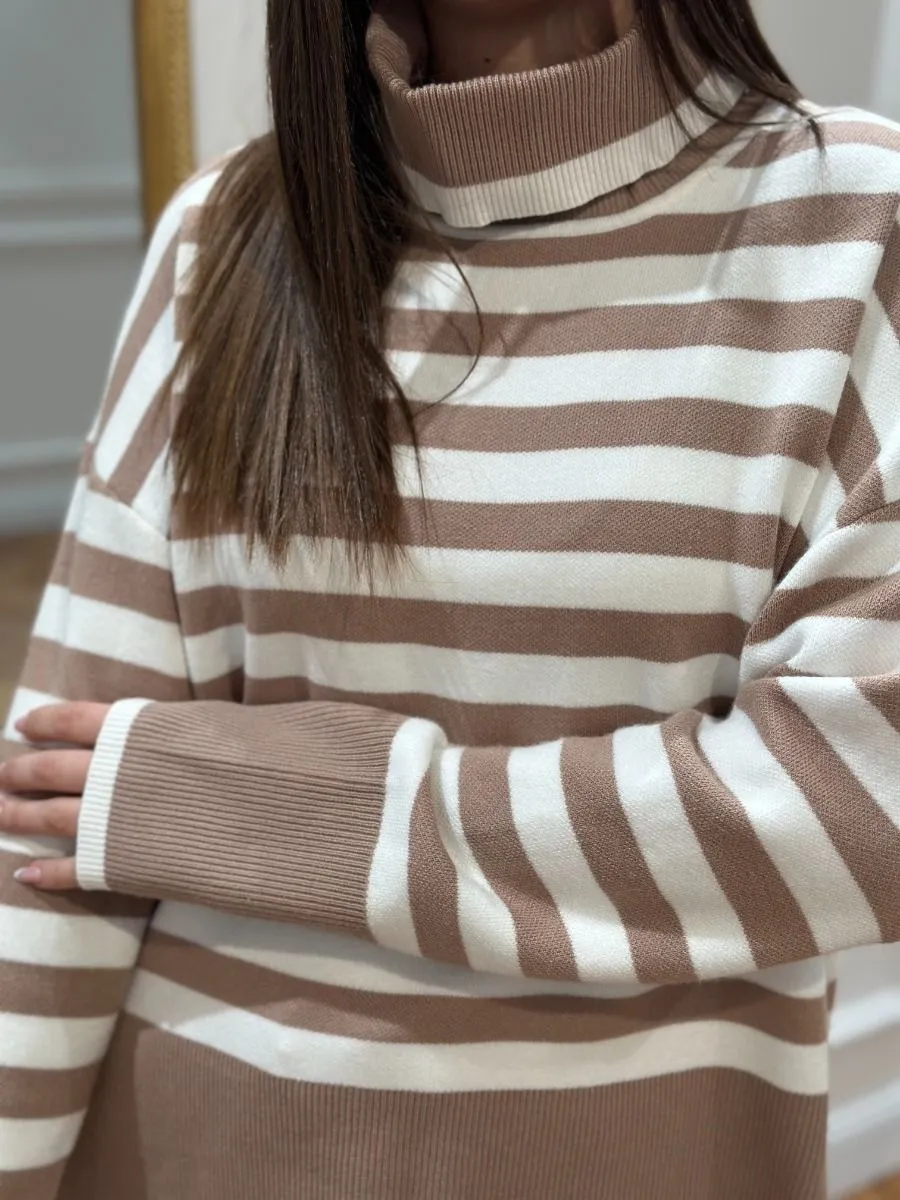 Pull Anette Taupe/Ecru