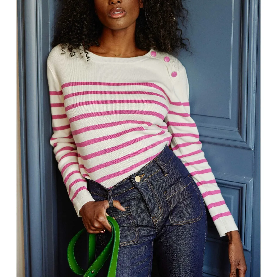 Pull CAMILIA ecru/rose | 3 Suisses