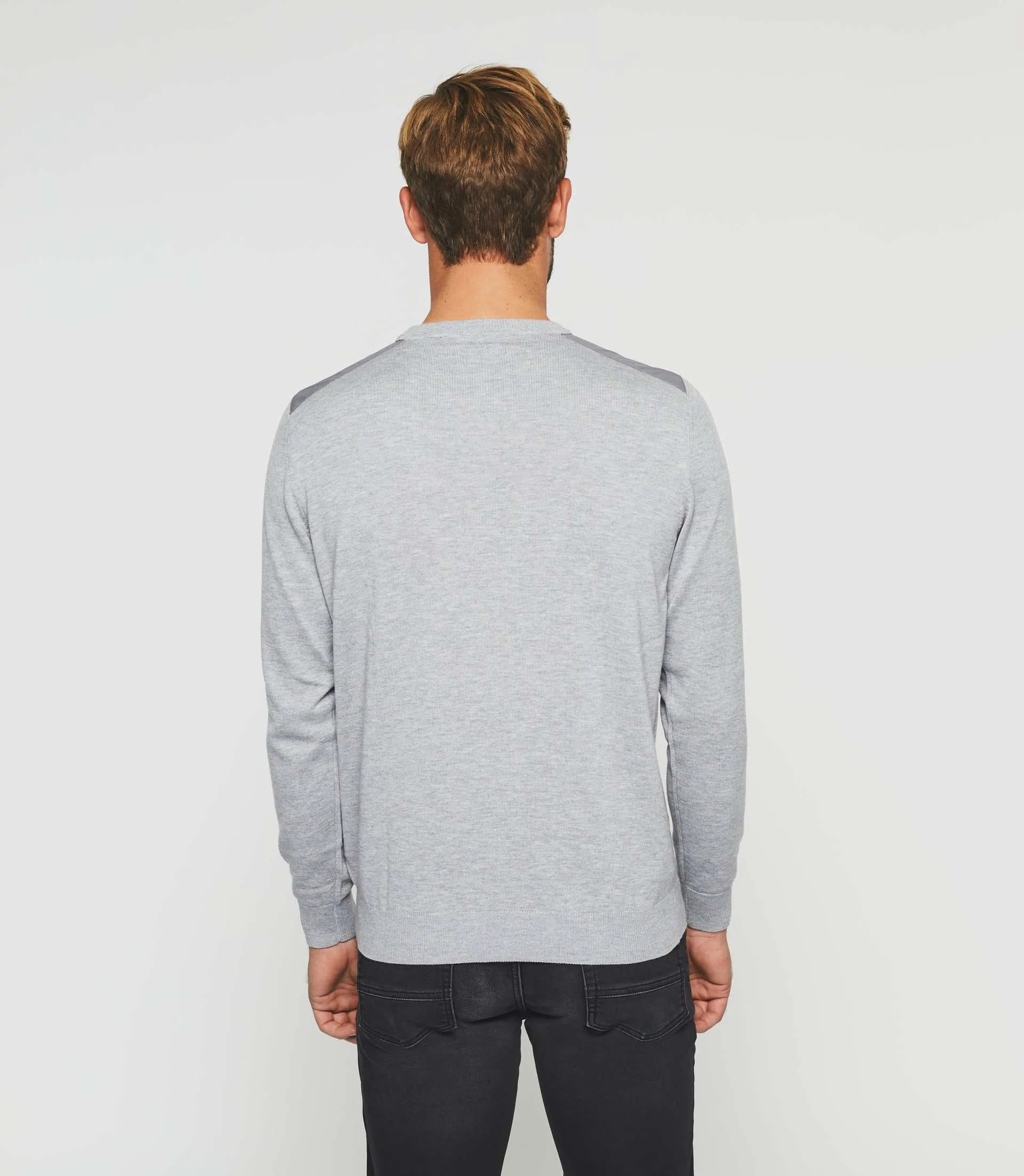 Pull col rond gris chiné Darius